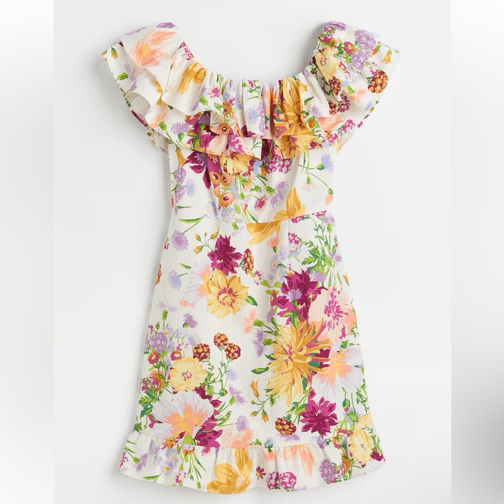 Floral Dress in White and Multicolor